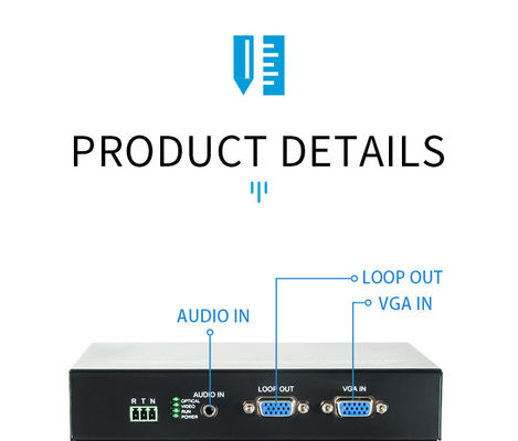 FTTN SQ-VGA02 VGA Glasvezel Digitaal Video-Terminal Anti-interferentie voor langeafstandsoverdracht